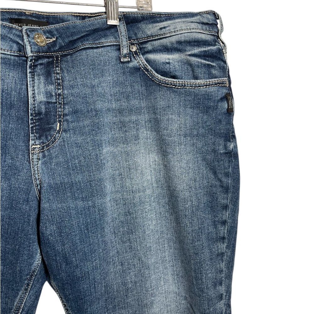 SILVER jeans sizeβ 20 Girlfriend Mid-Rise Slim Blue Jeans BEAUTIFUL π - Picture 4 of 12